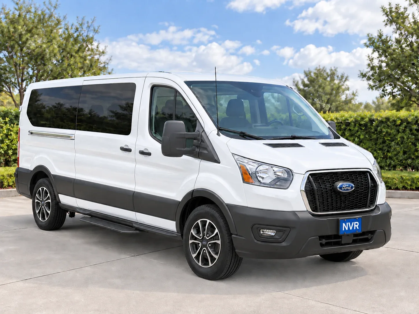 Rendering of a black standard roof 12 or 15 passenger van